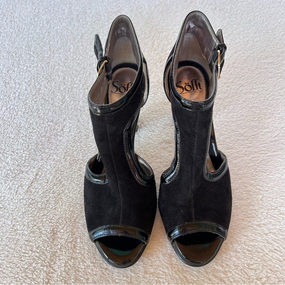 SOFFT RASQUÉRA SEXY BLACK LEATHER ANKLE STRAP SANDALS SIZE 8 - Picture 7 of 9